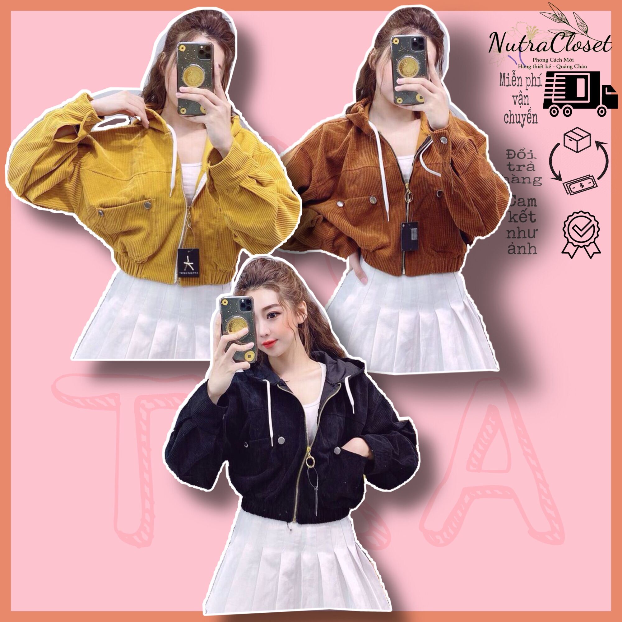 Áo khoác kaki nhung form lở ulzzang nam nữ