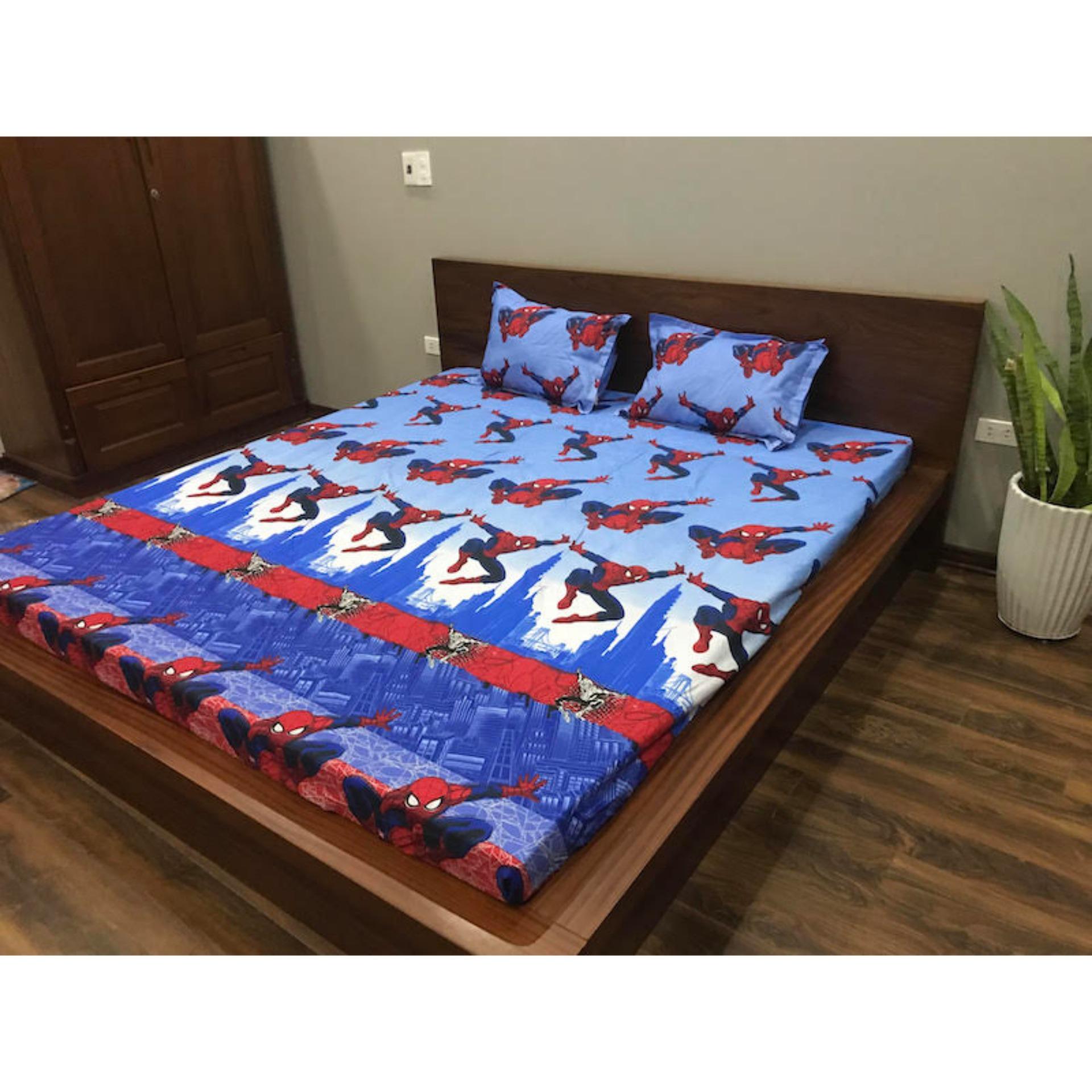 Bộ ga gối cotton Việt người nhện.