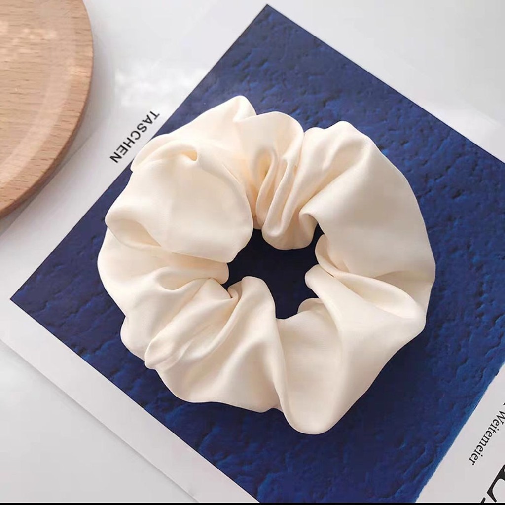 Dây cột tóc Scrunchies, Scrunchies lụa trơn cao cấp - S06 Mian Store