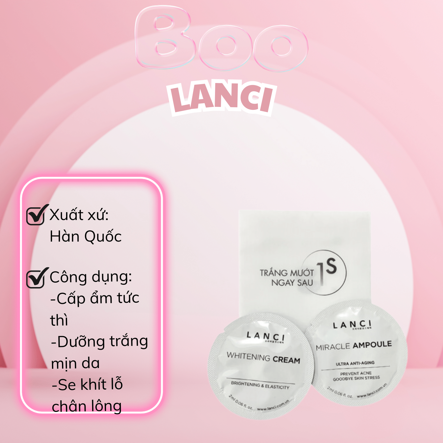 SET 2 DƯỠNG LANCI SAMPLE MINI - SERUM + KEM DƯỠNG 20ML Date 07/2025