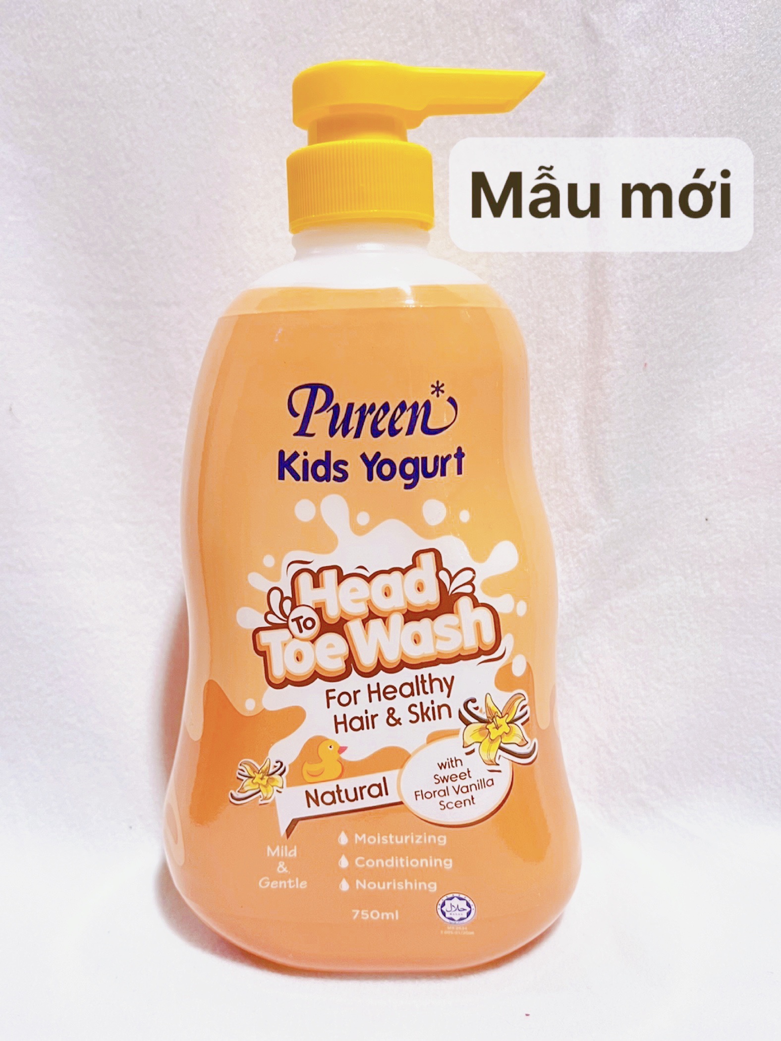 [HCM]Sữa Tắm Gội Toàn Thân Cho Bé Tinh Chất Sữa Chua Pureen Hương Vani 750ml