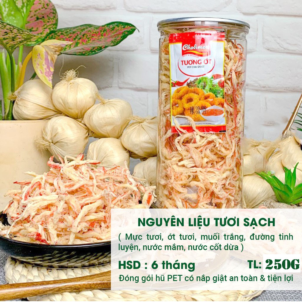 [ 500.Gram ] Mực Hấp Nước Cốt Dừa -  KHÔ MỰC XÉ SỢI HẤP NƯỚC DỪA CỰC NGON