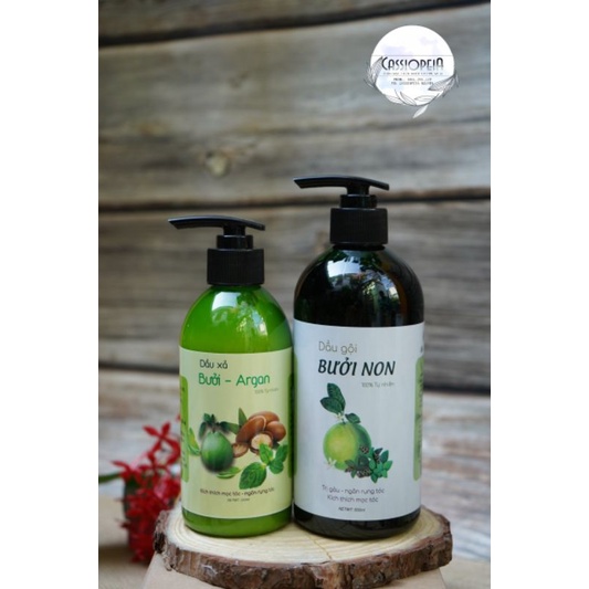 Combo dầu gội bưởi non - dầu xả bưởi argan cao cấp siêu dưỡng tóc
