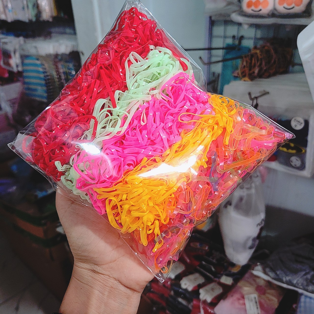 Túi 500-1000 dây thun cột tóc cao su co giãn thời trang Hàn Quốc đủ size- Kèm túi zip cực xinh