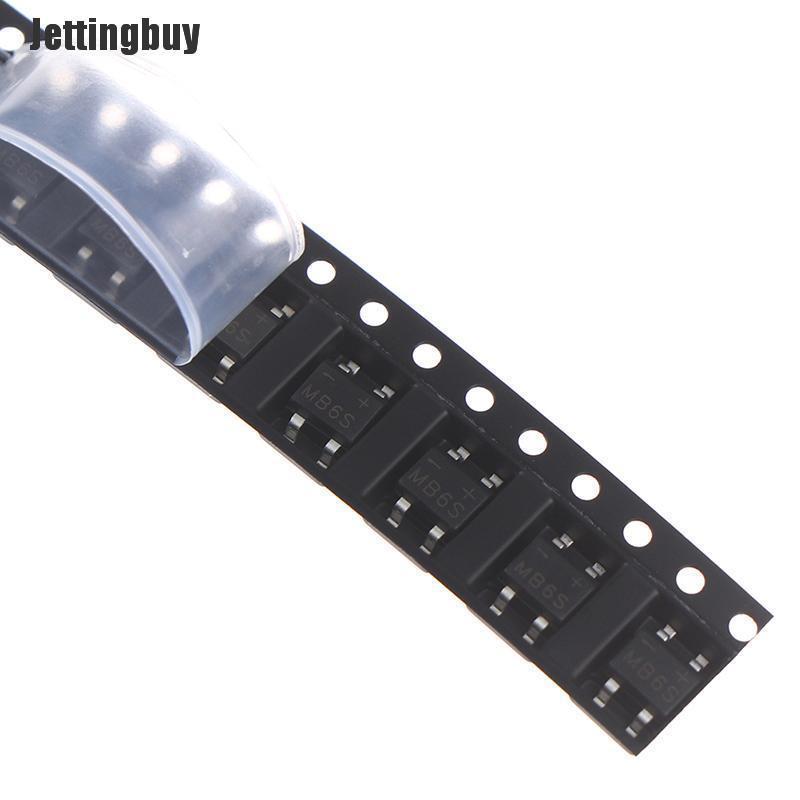 Jettingbuy 50pcs MB6S 600V 0.5A SOP-4 Rectifier Diode Bridge Patch Bridge Stack Ultra-thin