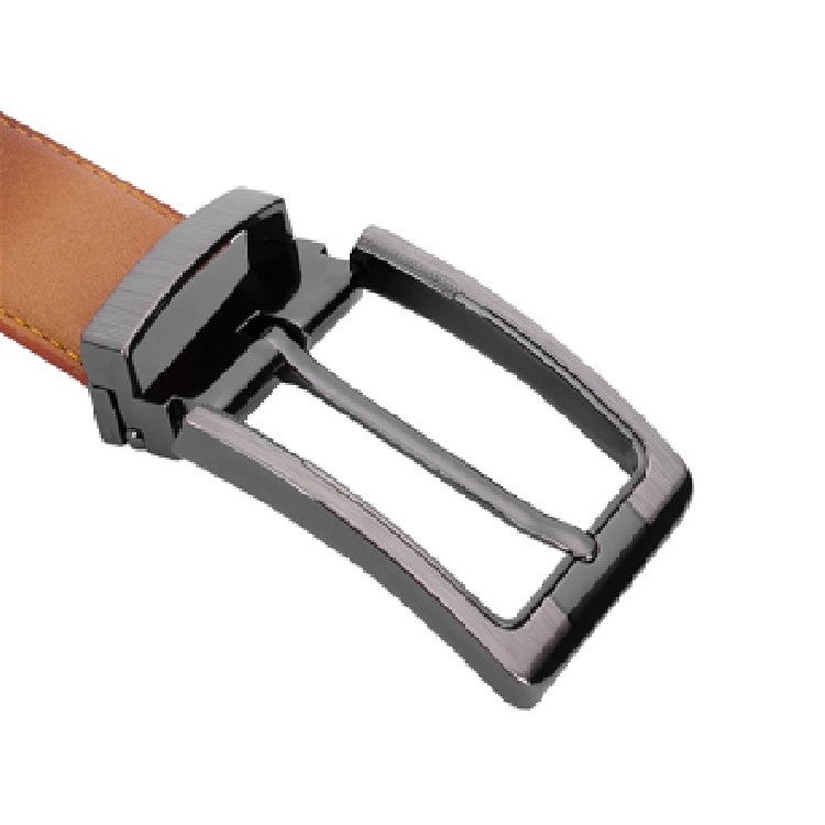 Thắt lưng nam da bò  viền chỉ màu da HK4128