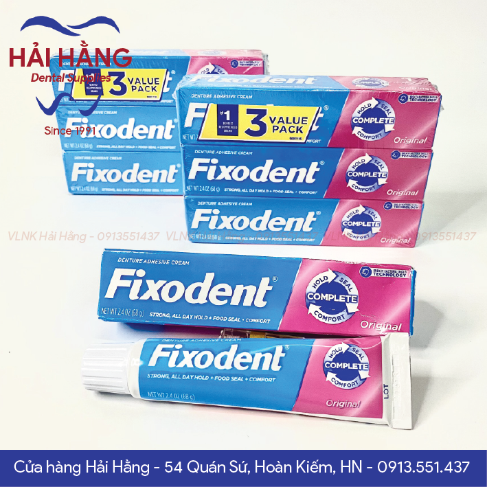 Keo dán hàm giả Fixodent 68g