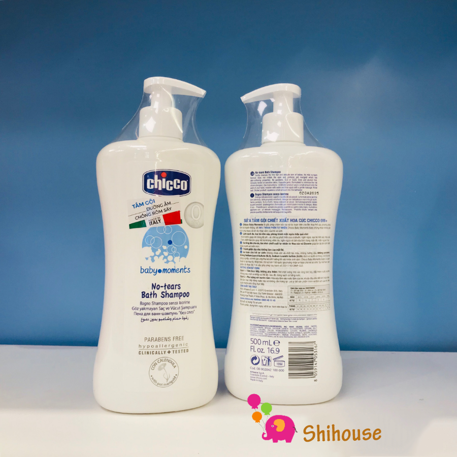 Sữa tắm gội Chicco 500ml vòi nhấn và 200ml