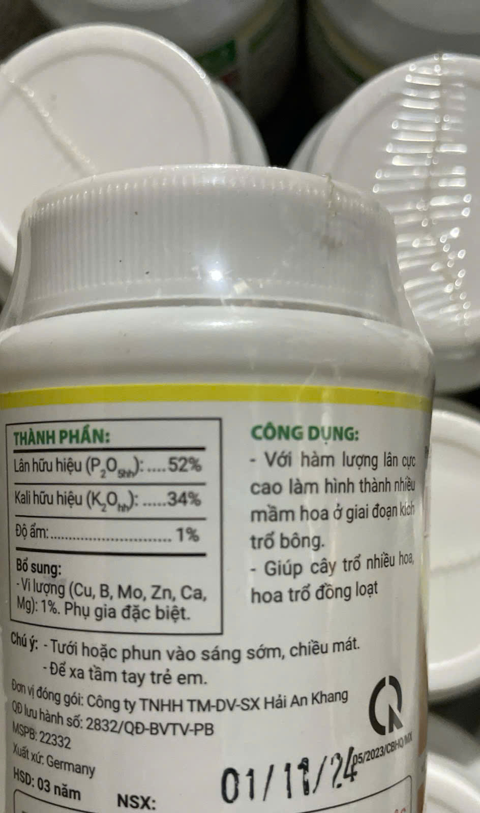 Phân bón MPK 0-52-34 lọ 100gr