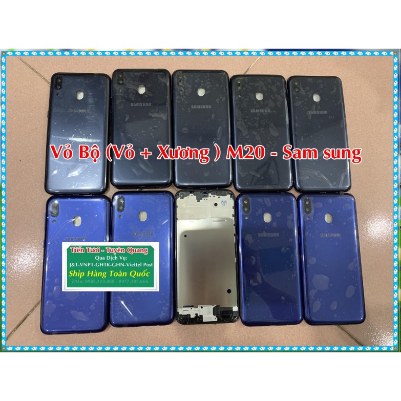 Vỏ Bộ M20 Sam sung (Xương + Lưng ) Zin Hãng