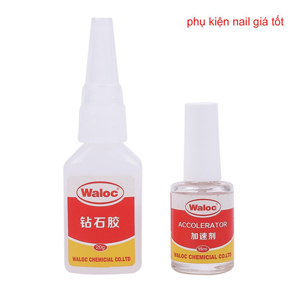 Keo bê tông, keo waloc gắn móng, đính đá siêu chắc (bộ gồm 2 chai)