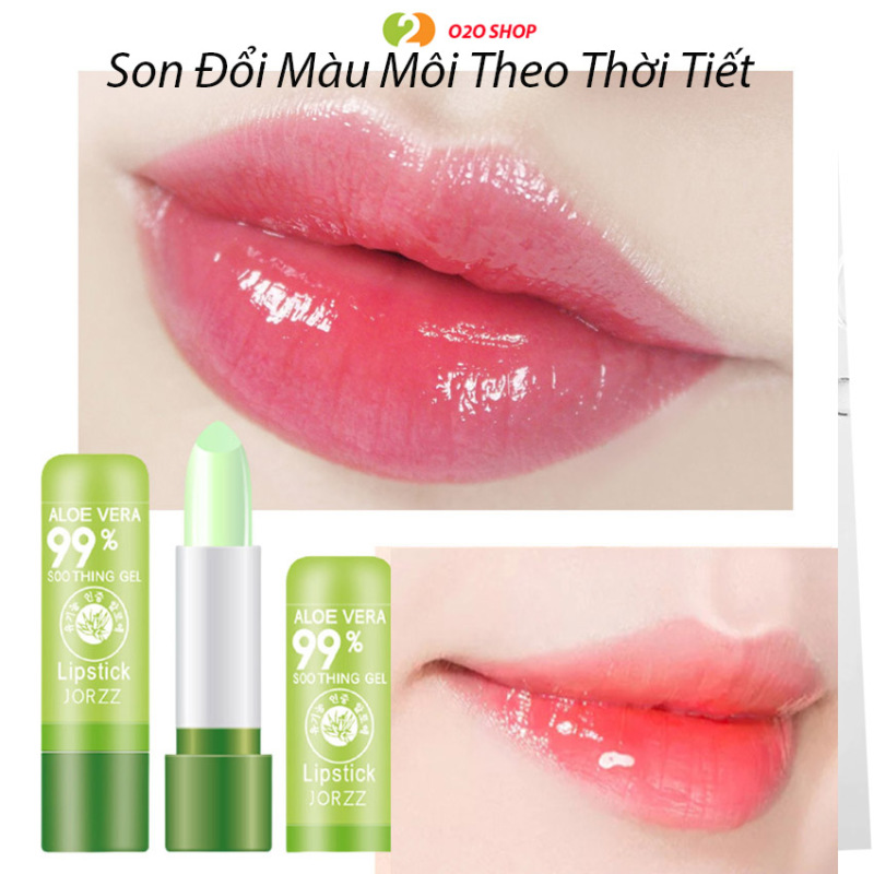 Son dưỡng hồng môi Kiss Beauty  tinh chất lô hội 99%, nha đam, son đổi màu môi theo thời tiết O2O Shop