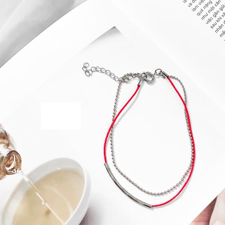 Vòng tay sợi chỉ đỏ V BTS phụ kiện thời trang phong cách Hàn Quốc thiết kế độc đáo army