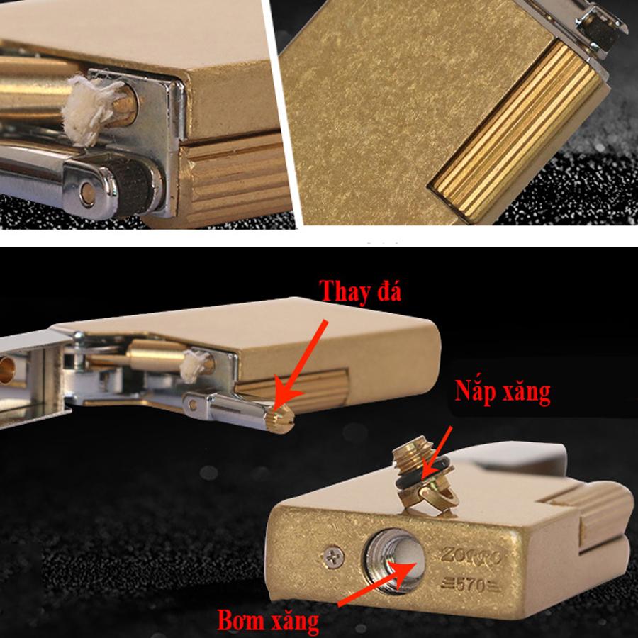 Hộp Quẹt Bật Lửa Xăng Đá Độc Lạ Zorro Z570 Cao Cấp ( giao màu ngẫu nhiên )