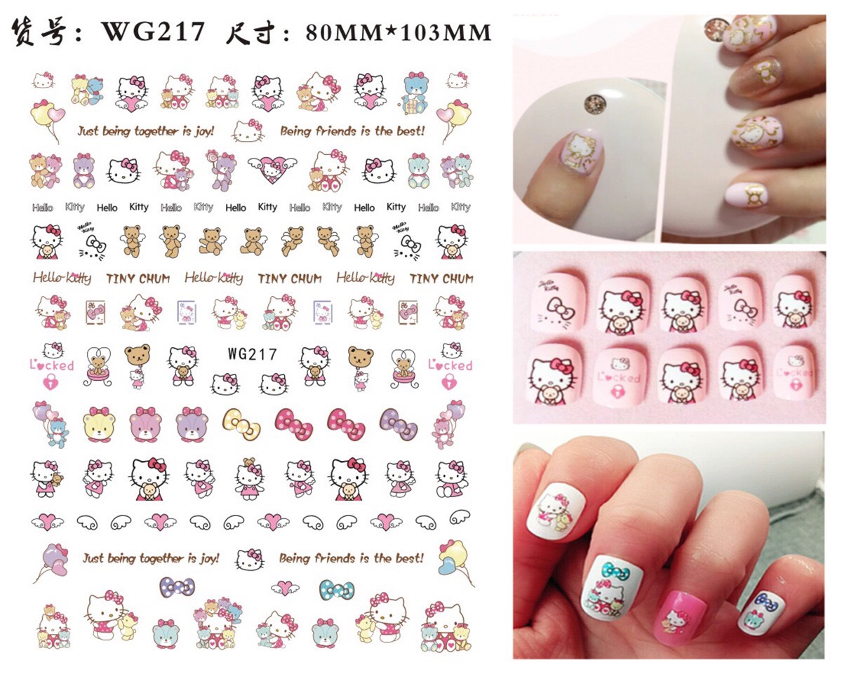 STICKER DÁN MÓNG MÈO HELLO KITTY
