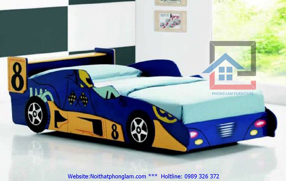 Giường trẻ em hình xe đua số 8
