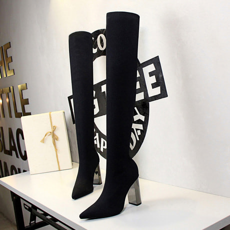 Bốt cao cổ, Bốt đùi (boot) len cao gót, gót vuông cao cấp 9-10cm .