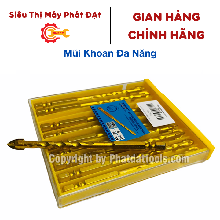 Mũi khoan đa năng 4 cạnh chuôi lục giác-Khoan kính, thủy tinh, khoan gạch men, gạch đá hoa cương