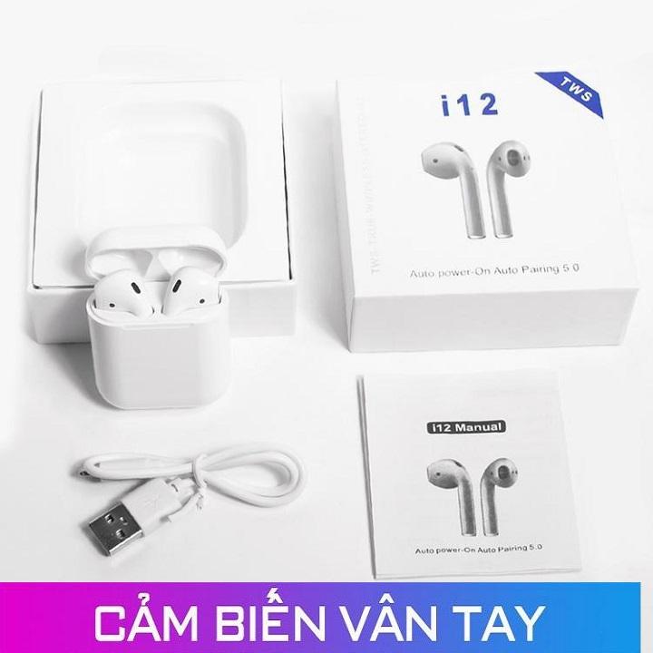 Tai nghe bluetooth i12 tws bluetooth 5.0 cảm biến vân tay
