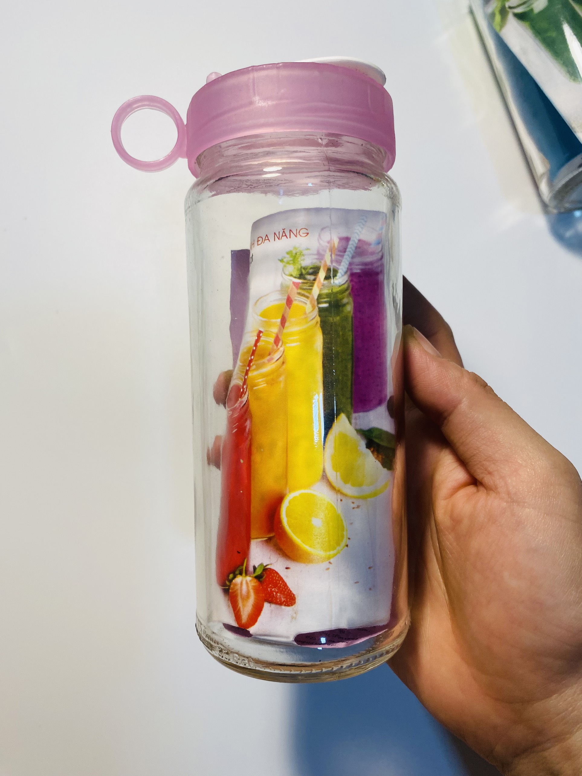 Bình thủy tinh đa năng 350ml (được chọn màu)