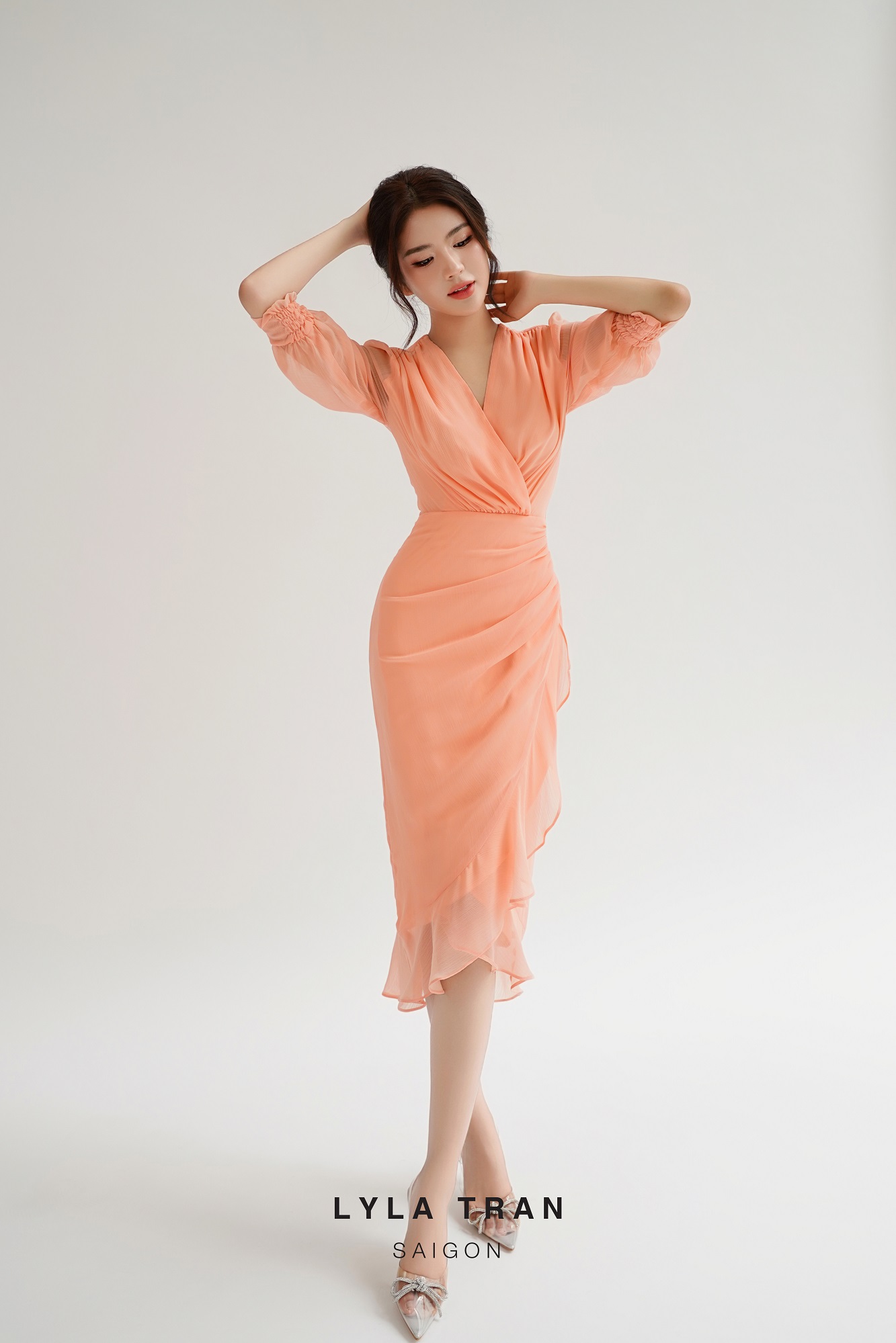ĐẦM TƠ TAY LỠ CHIẾT EO TÔN DÁNG (LOUIE DRESS)