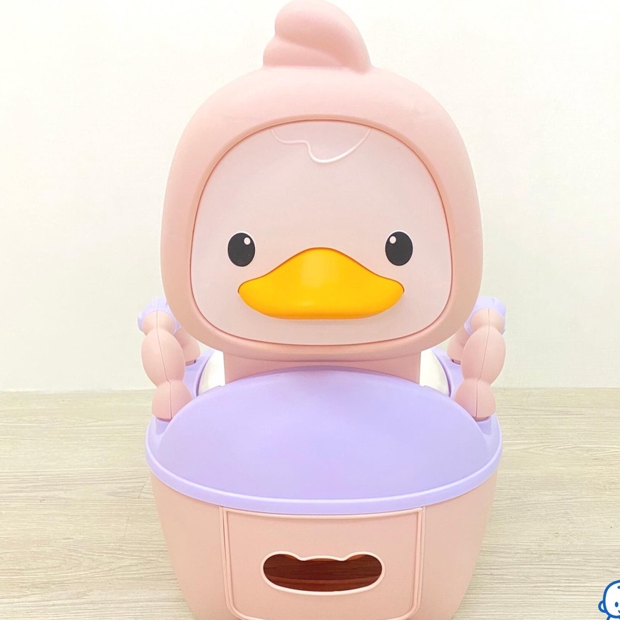 [TẶNG CỌ RỬA ] Bô vệ sinh cho bé con vịt CÓ TAY VỊN