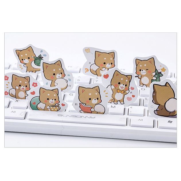 Bộ 46 Sticker Cún Đáng Yêu Hàn Quốc dán trang trí E37