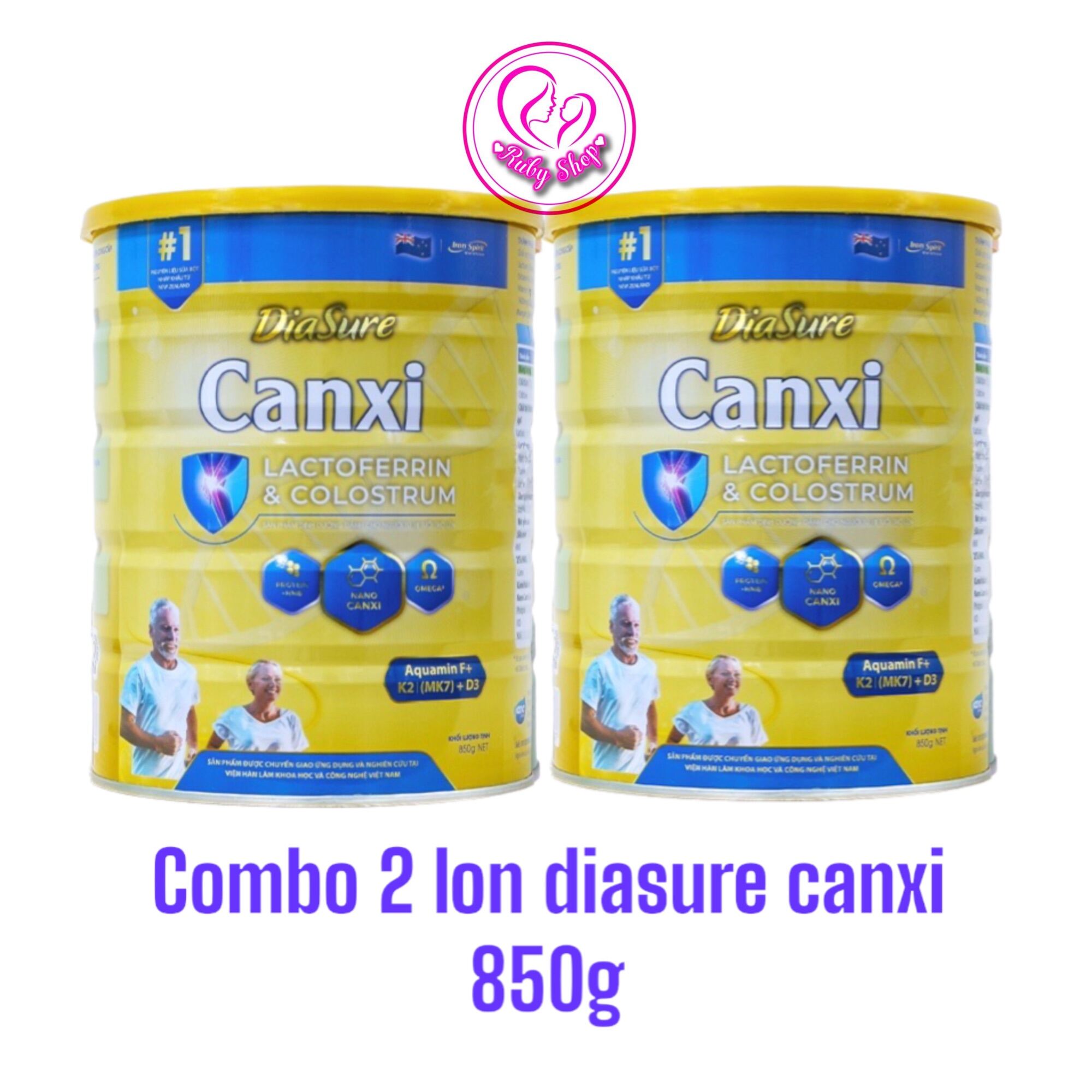 Combo 2 lon diasure canxi 850g hỗ trợ xương khớp chắc khỏe dẻo dai
