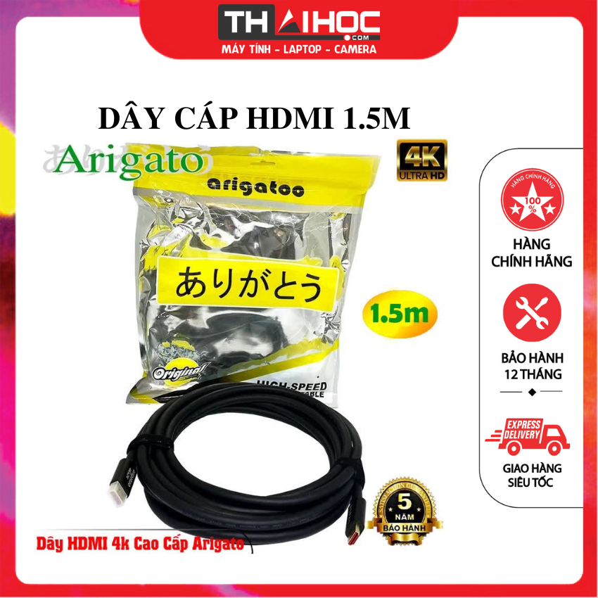 Dây Cáp HDMI 3m 4K ARIGATO Tín Hiệu Siêu Nét 4K Siêu Ổn Định - Dây HDMI 4K