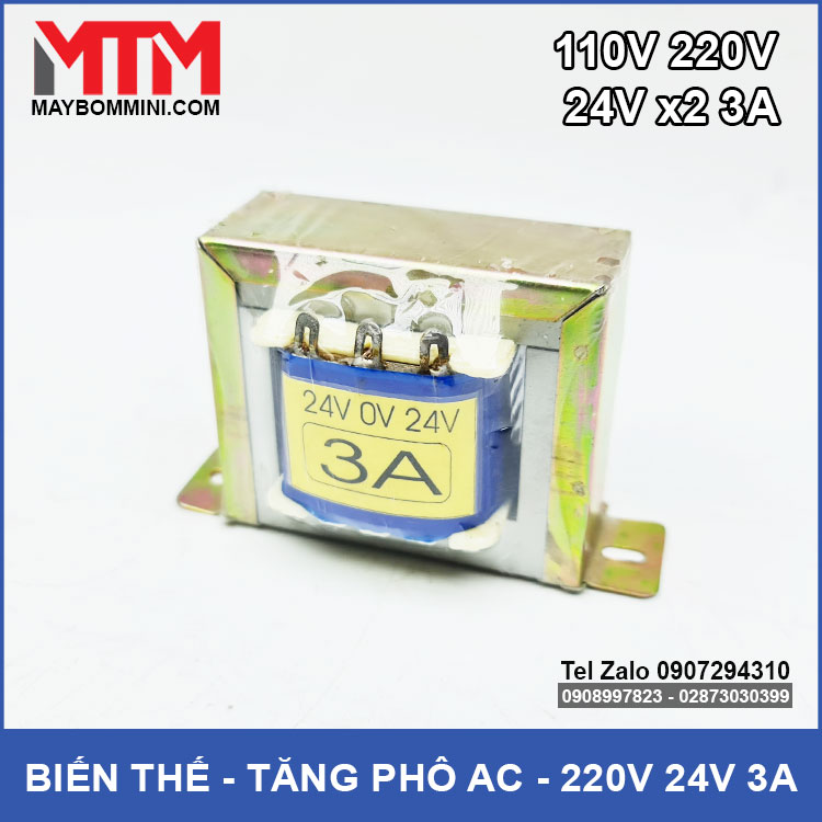 Biến thế 220V ra 24V AC 3A – kép