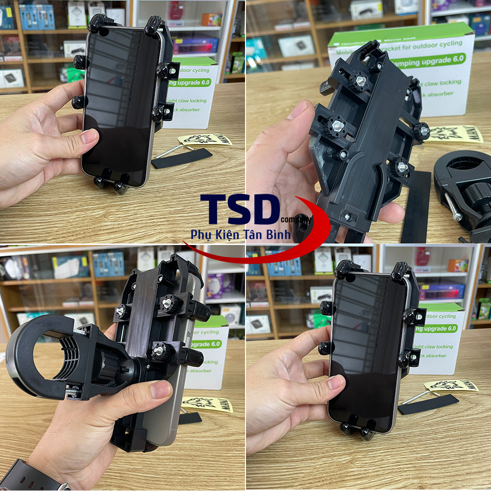 Extremely cool clip-on phone holder for bicycles and motorbikes