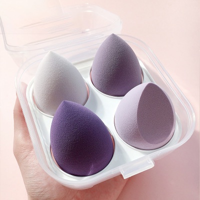 Set 8 bông mút trang điểm Hộp mút tán kem nền Hộp 4 bông mút tán phấn trang điểm mềm mịn