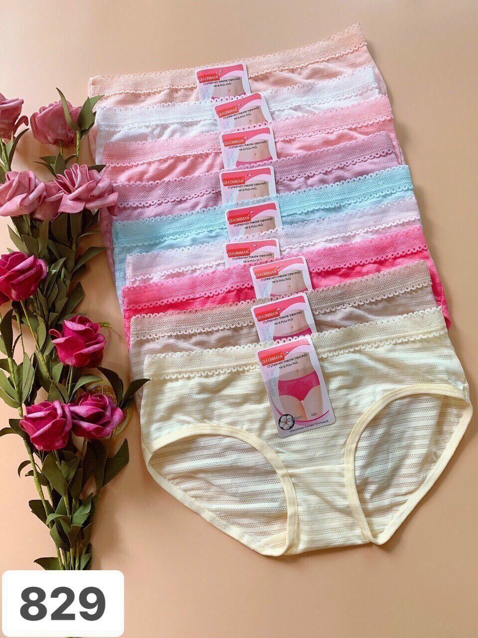 [HCM]combo 10q thun lạnh  hoa văn nổi. chíp nữ