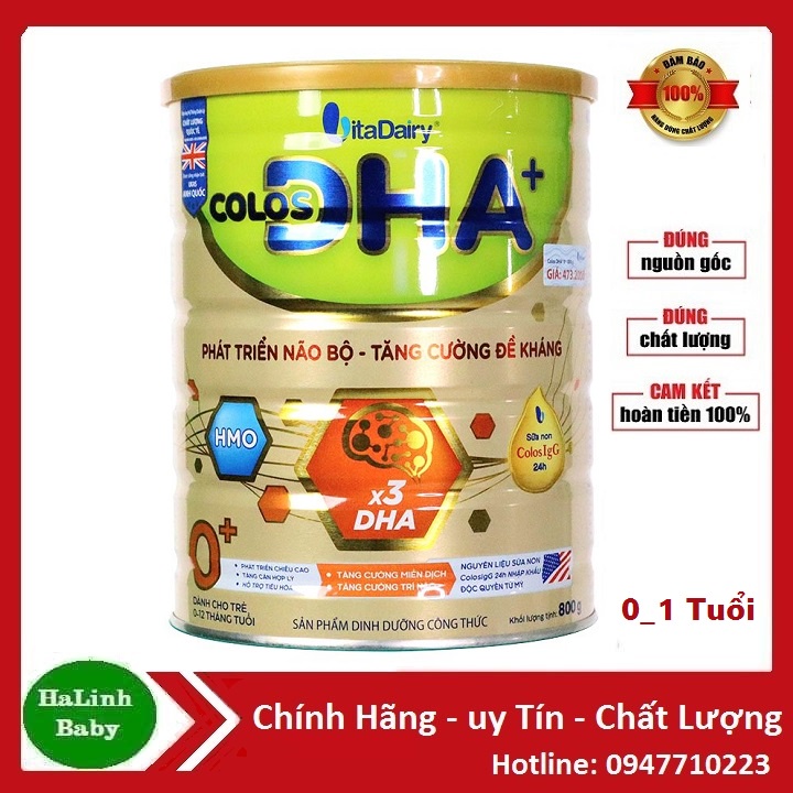 Sữa bột colos dha 0+ 1+ 800g