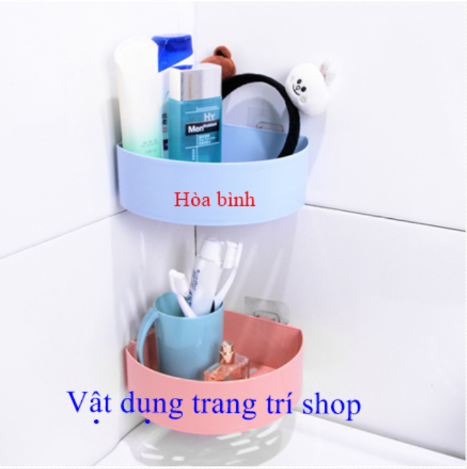 Kệ Góc Dán Tường siêu chắc Sơn tĩnh điện (kèm 2 miếng dán)