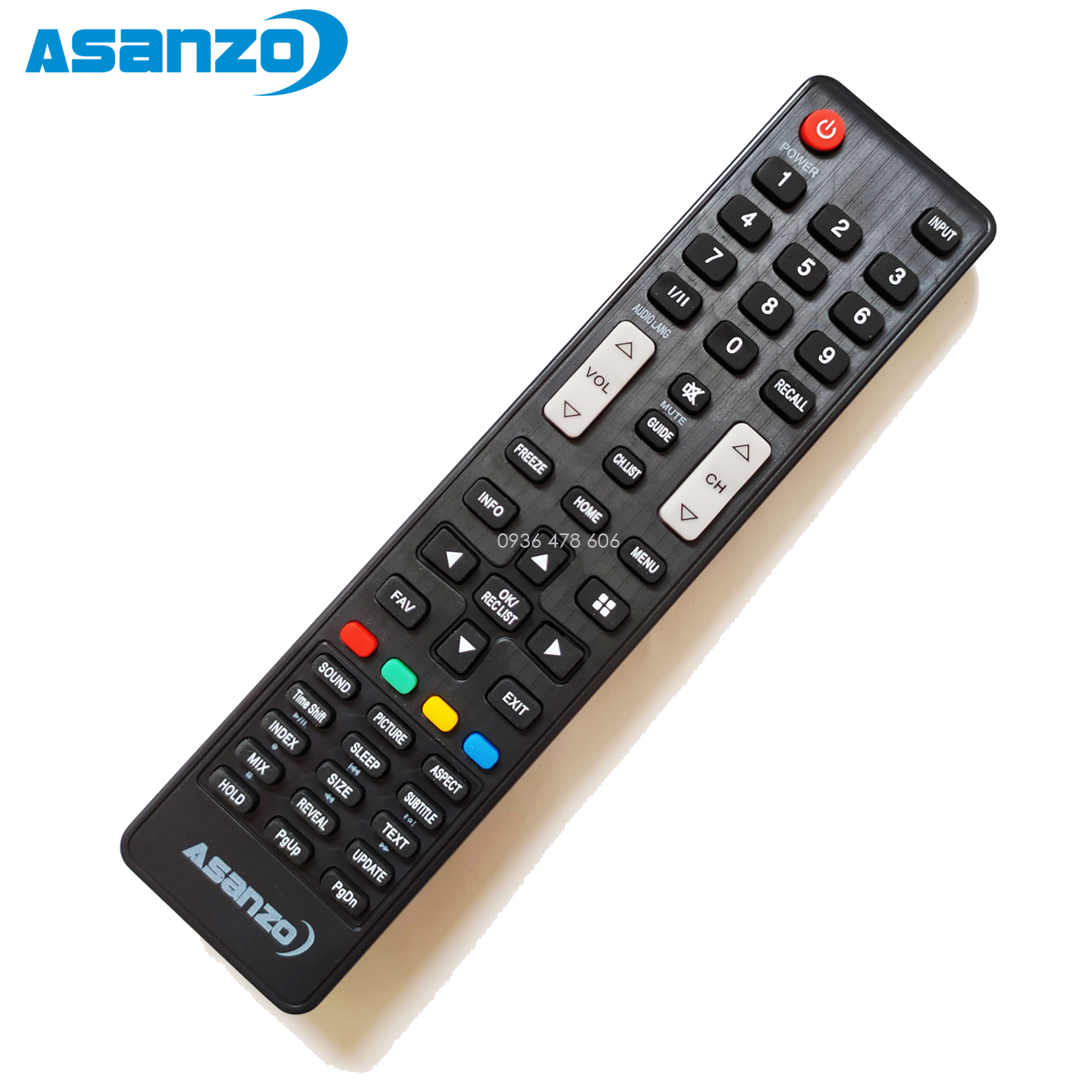 Remote điều khiển tivi Asanzo mẫu 1
