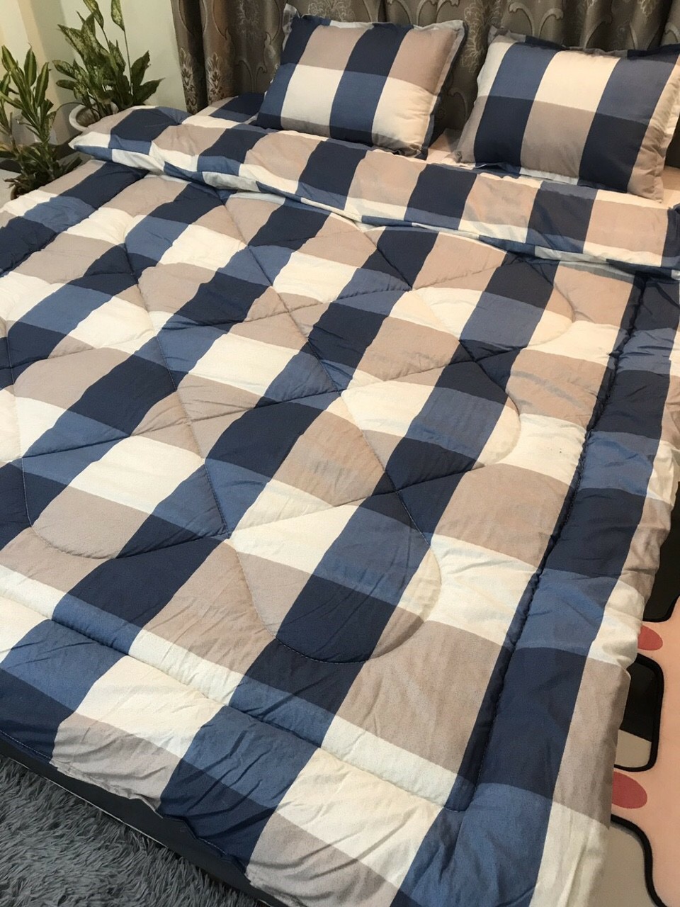 Trọn bộ 4 món chăn phao cotton poly nhiều mẫu đủ kích thước tha hồ lựa chọn