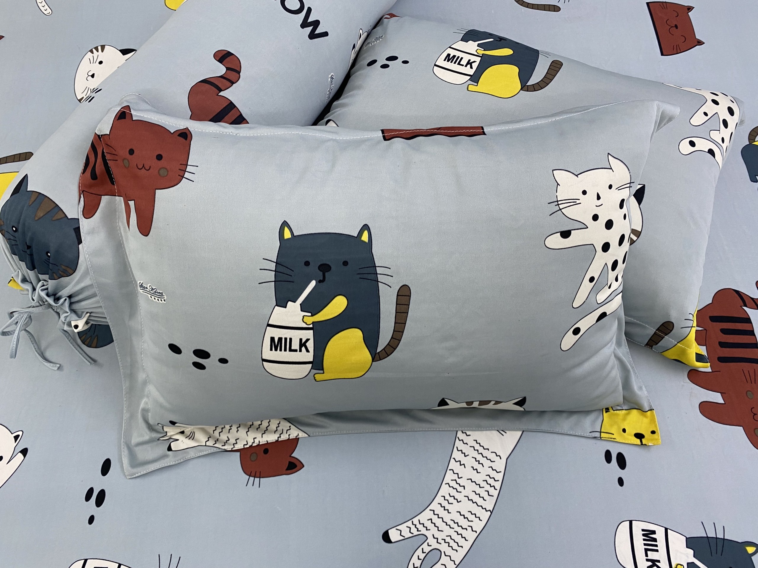 Bộ Drap Thun Hàn Quốc mát lạnh { 4 món } đủ size"