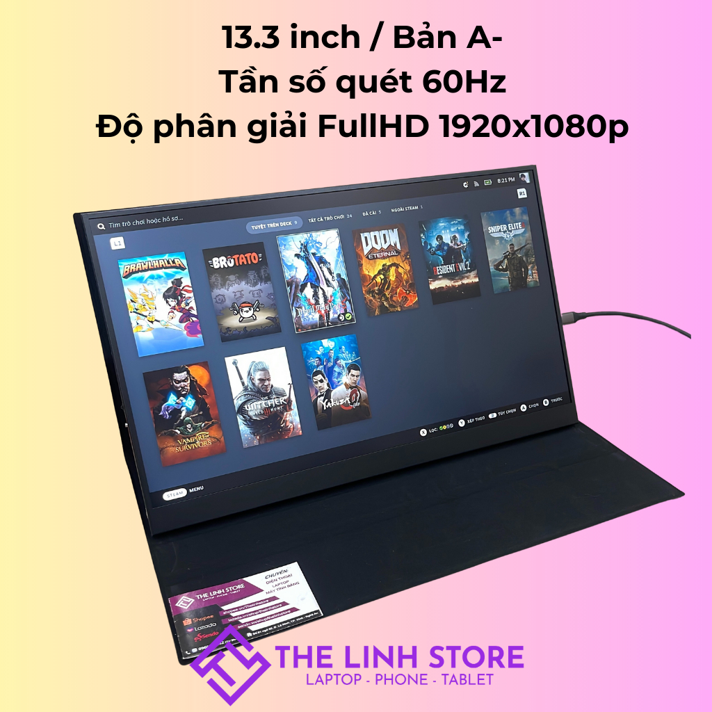 Màn hình di động 13 inch IPS 2.5K có Type-C ThunderBolt - Tặng kèm bao da