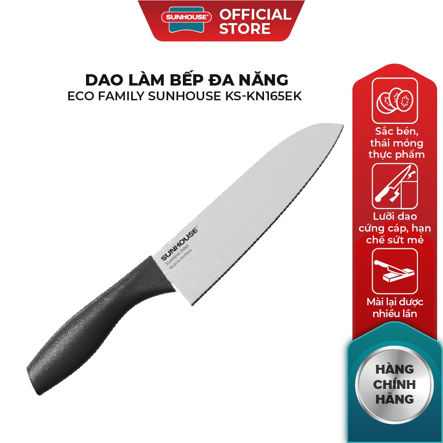 BÁO GIÁ Dao Làm Bếp Đa Năng Eco Family Sunhouse Ks-kn165ek | Shopee Lazada Sendo Tiki mới nhất 6 Dao làm bếp đa năng Eco Family Sunhouse KS-KN165EK