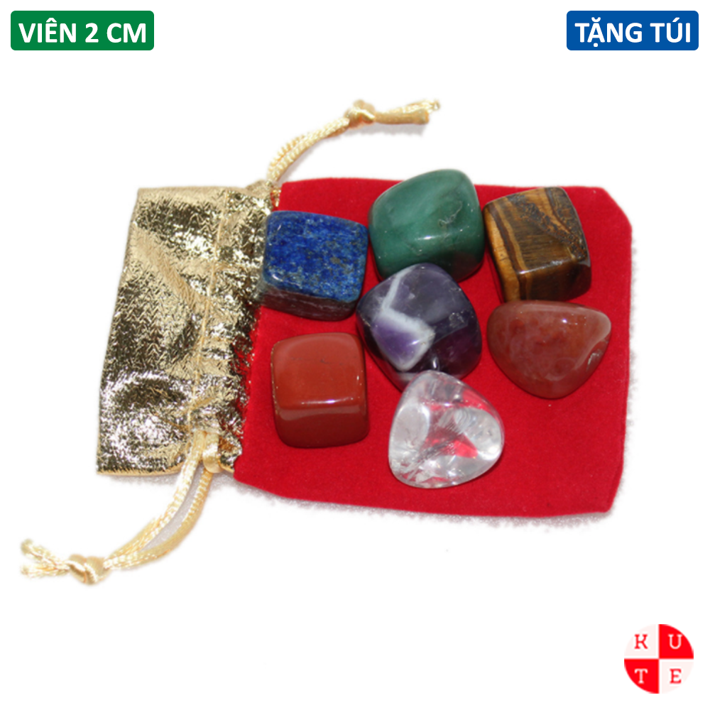Combo 7 Đá Thanh Tẩy Bảy Luân Xa Đá Năng Lượng