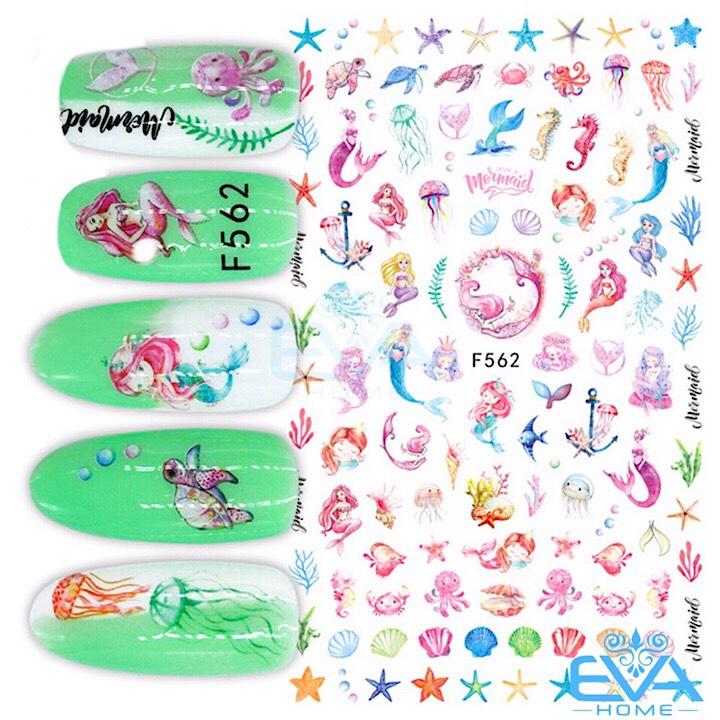 [HCM]Miếng Dán Móng Tay 3D Nail Sticker Tráng Trí Hoạ Tiết Sinh Vật Biển Sea Animal F562