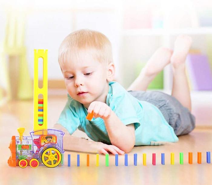 ĐƯỜNG RAY DOMINO XE LỬA CHẠY PIN X006