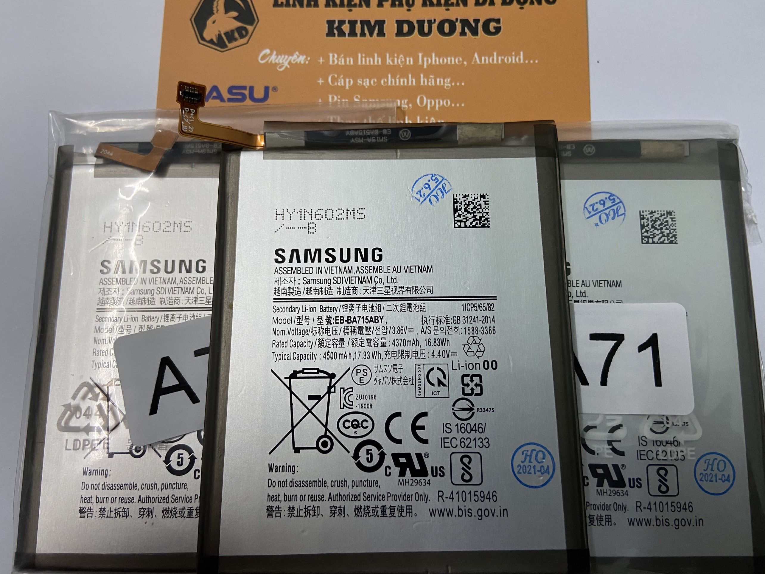 [HCM]Pin Samsung Galaxy A71 ( Mã pin : EB-BA715ABY - 4500mAh)