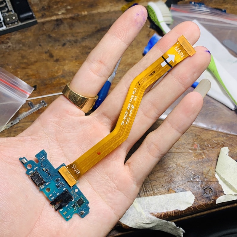 (Samsung M20) main sạc,cáp nối main,loa ngoài rin bóc máy,M205