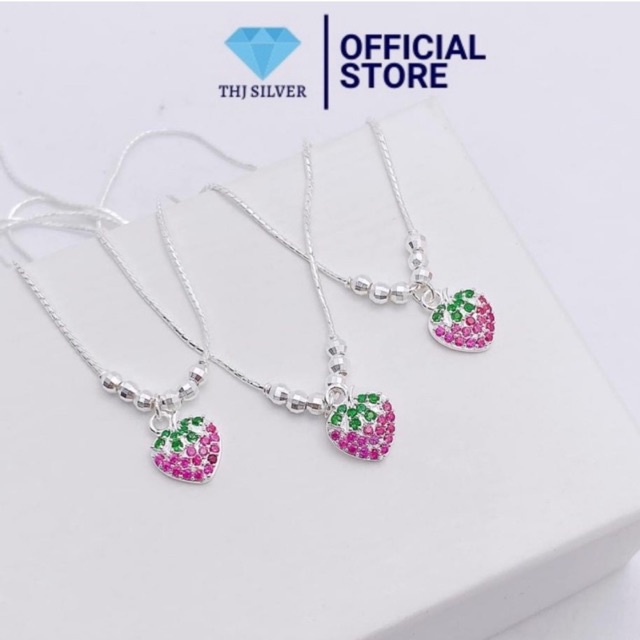 Dây chuyền dâu tây cho bé yêu chuẩn bạc ta - hàng dầy dặn