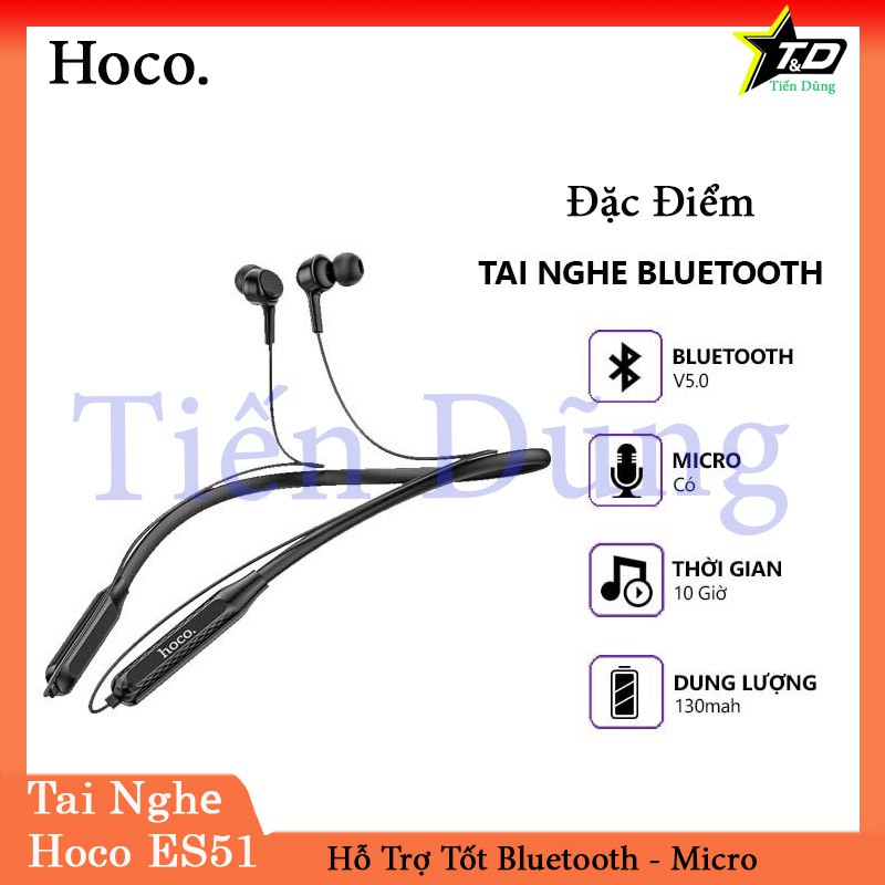 Tai nghe bluetooth không dây hoco ES51 kiểu dáng thể thao Era V5.0 dùng liên tục 10 giơ chính hãng