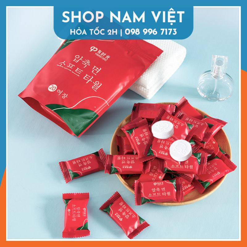 Khăn Giấy Nén Hàn Quốc Kiểu Viên Kẹo (lẻ 1 viên)
