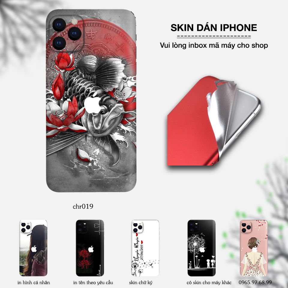 Skin dán cho iPhone mẫu Cá rồng Arowana - CHR019 (inbox mã máy cho shop)