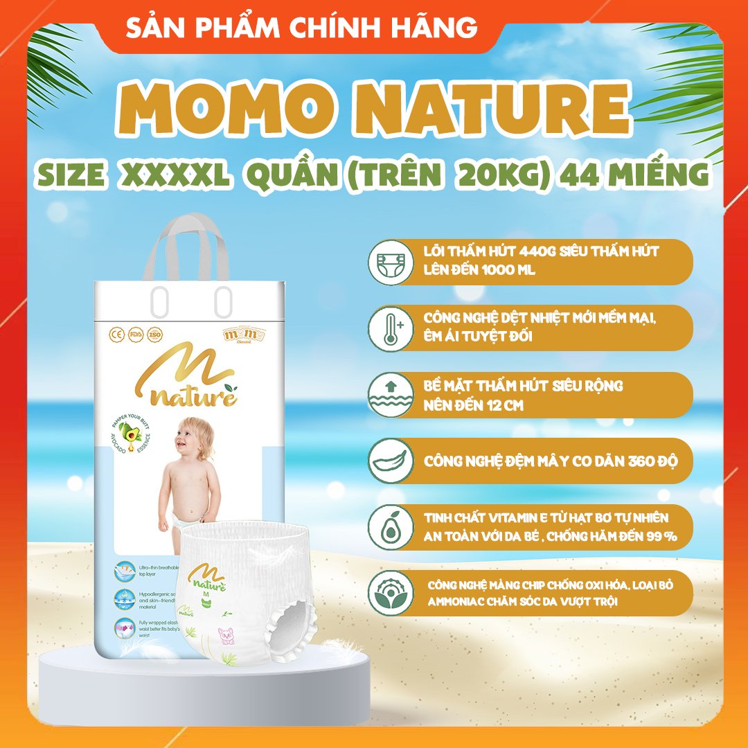 [Tặng KhănSữa]Bỉm Tã Momo Diamond NATURE Hạt Bơ Đủ Size(Thấm Hút Tốt Nhất)